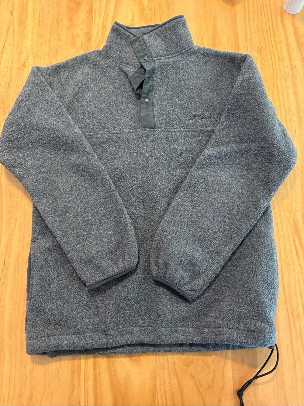 Women’s Gray LL Bean Pullover Fleece Sweater Snap